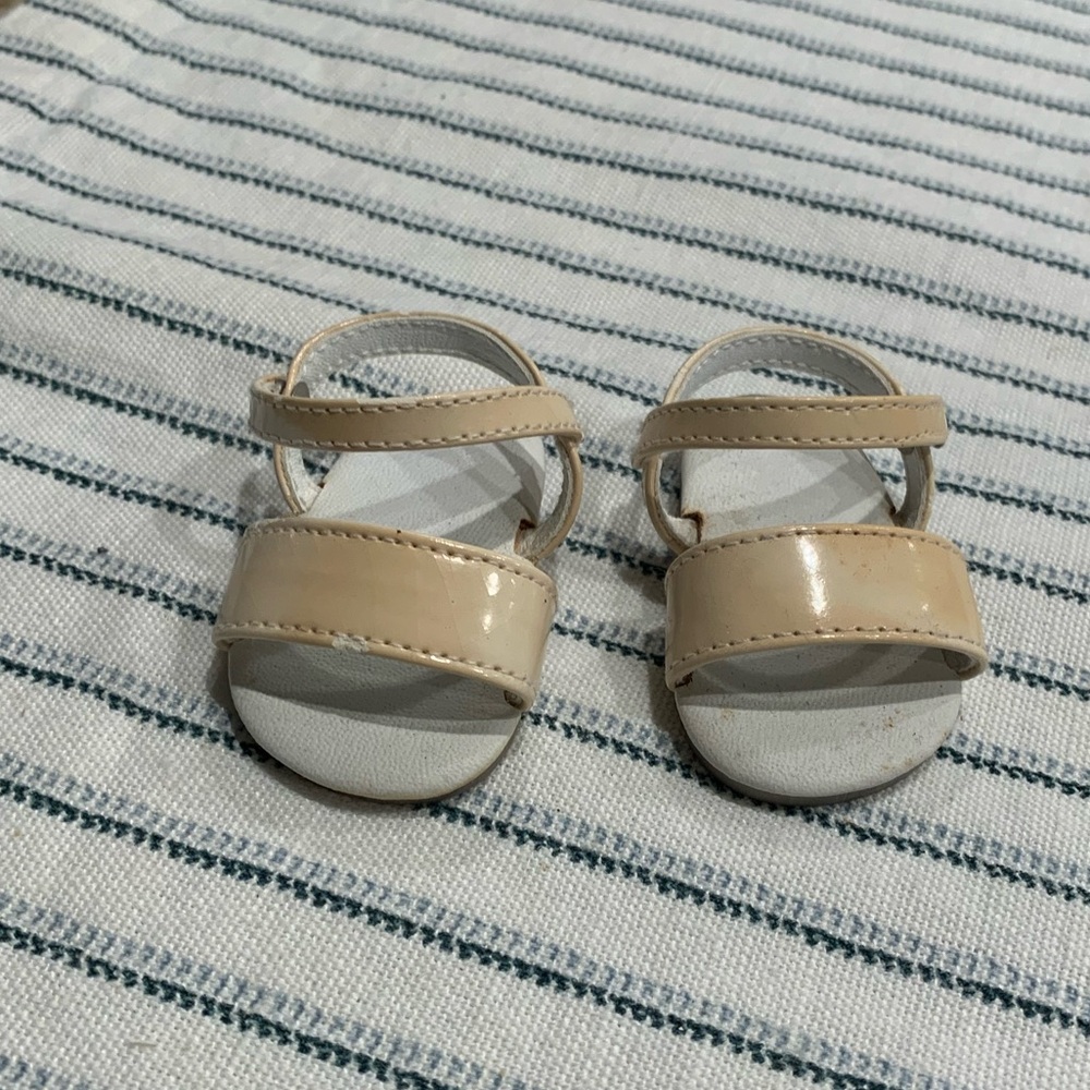 American Girl ‘Flower Garden" Tan and White Doll Sandals